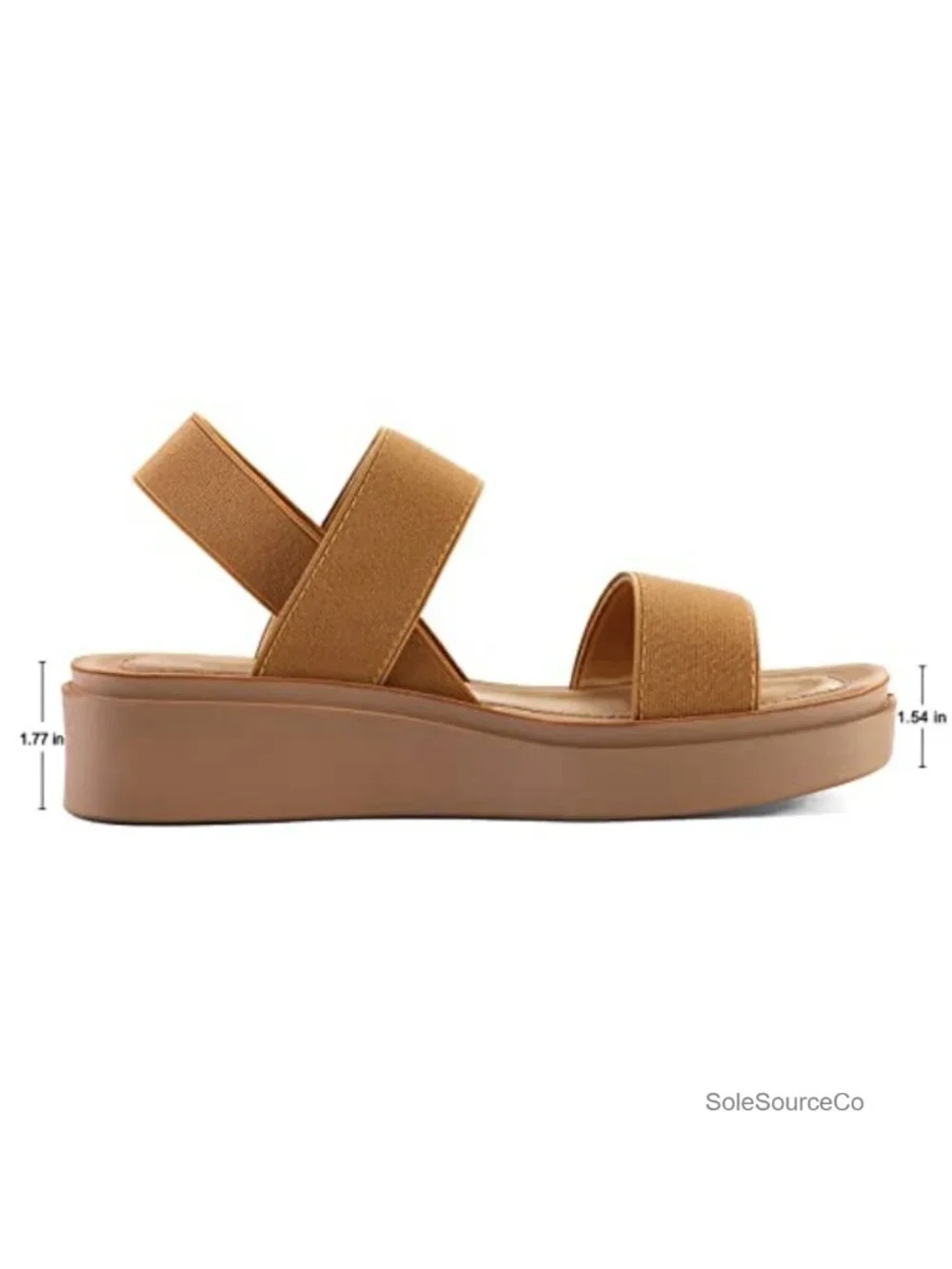 Women's Platform Wedge Sandals Elastic Slingback Low Heel Slip On